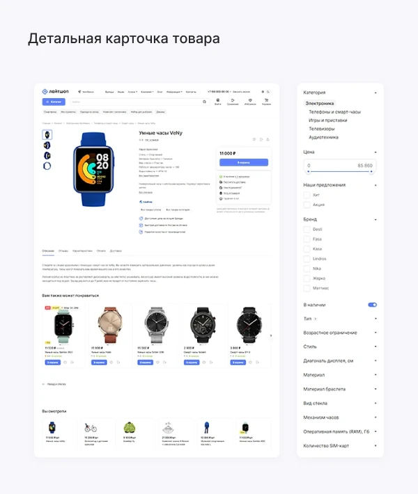 Детальная карточки товара